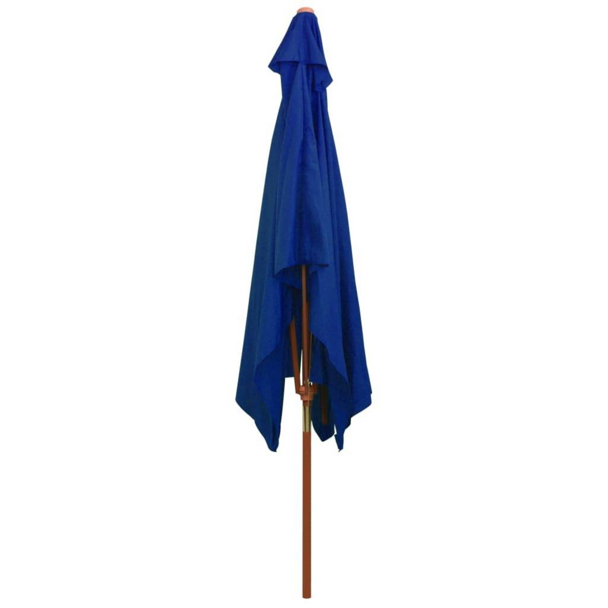 VIDAXL Parasol de jardin avec mat en bois bleu 200x300 cm