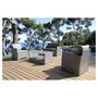 Voir la diapositive 1 : Salon bas de jardin 4 personnes en résine tréssée THYM
