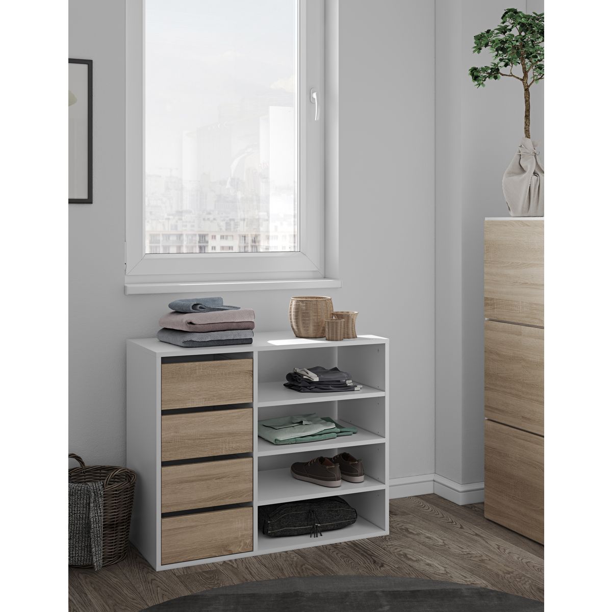 Meuble à chaussures 4 tiroirs 4 niches TIM