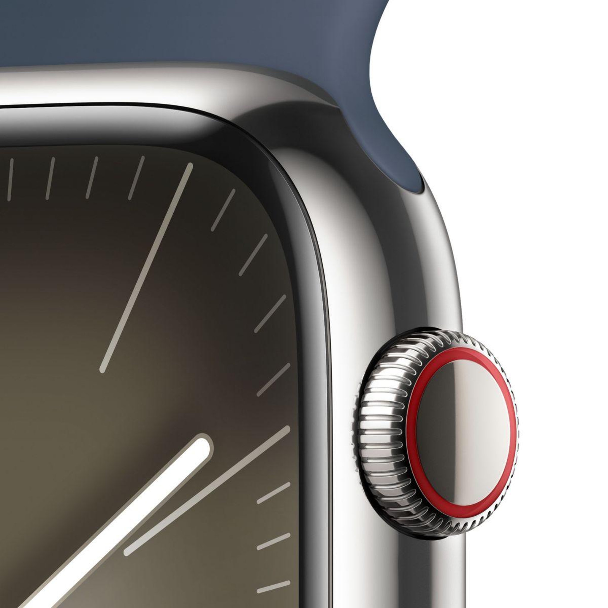 Voir la diapositive 3 : APPLE Montre connectée serie 9 cellular 45mm acier/argent bleu orage s/m