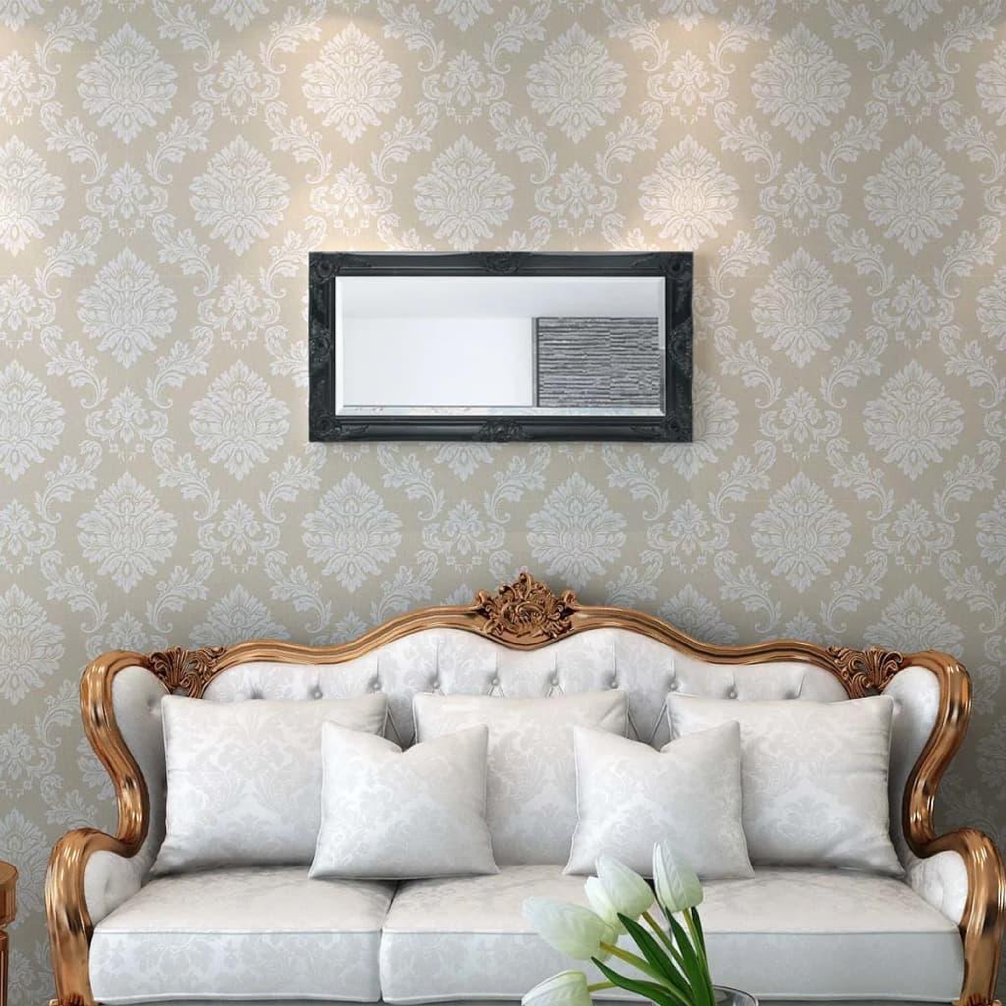 Voir la diapositive 2 : VIDAXL Miroir mural style baroque 100x50 cm noir