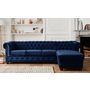Voir la diapositive 2 : LISA DESIGN William - canapé chesterfield d'angle droit - 4 places - en velours