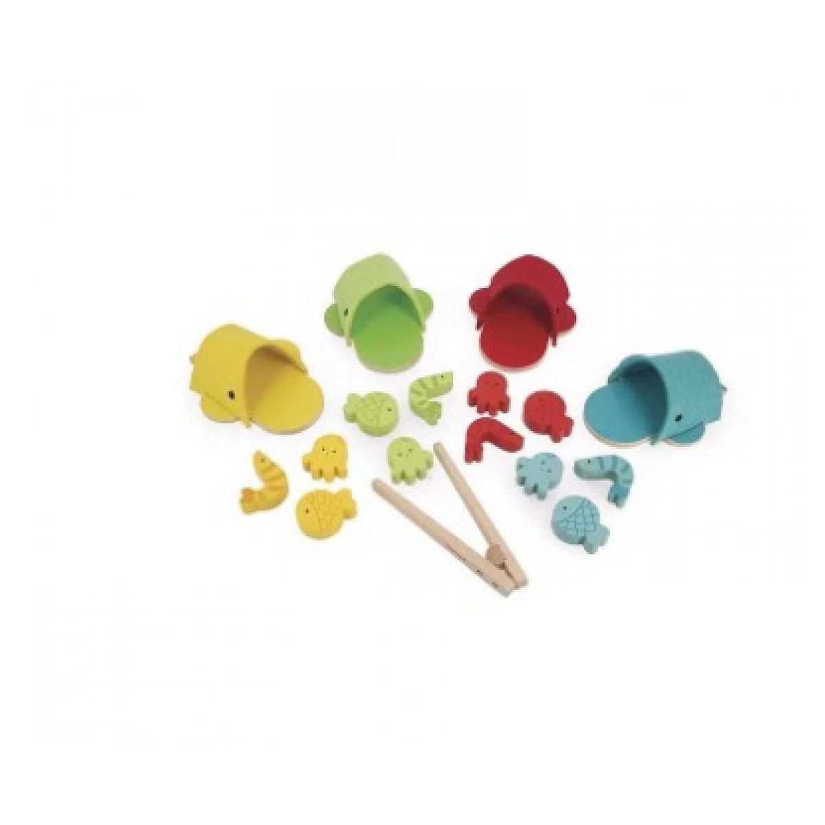 Juratoys-Janod Tri des couleurs baleines en bois