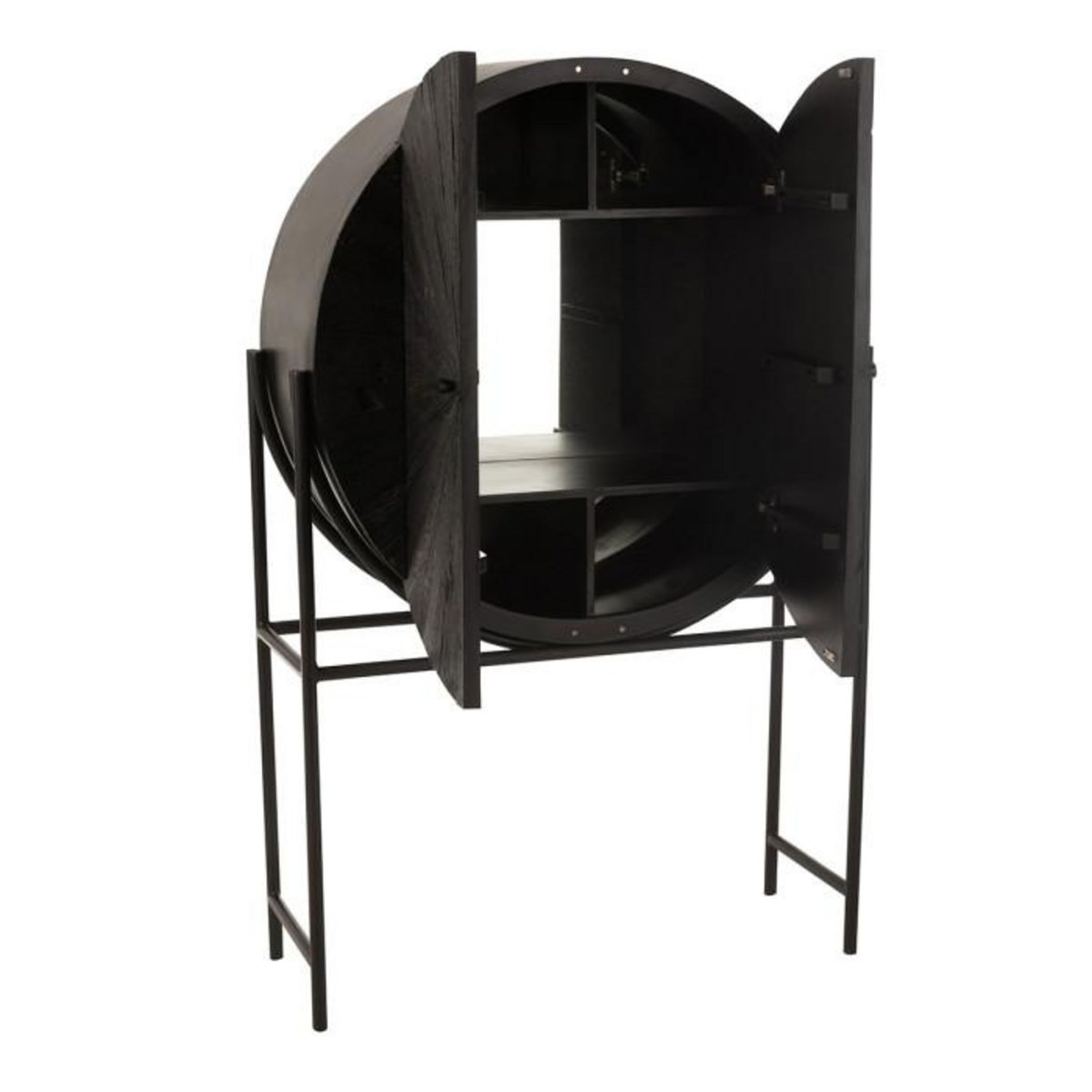 Paris Prix Armoire Bar en Bois  Shanil  160cm Noir