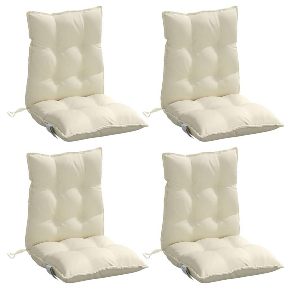 VIDAXL Coussins de chaise a dossier bas lot de 4 creme tissu oxford