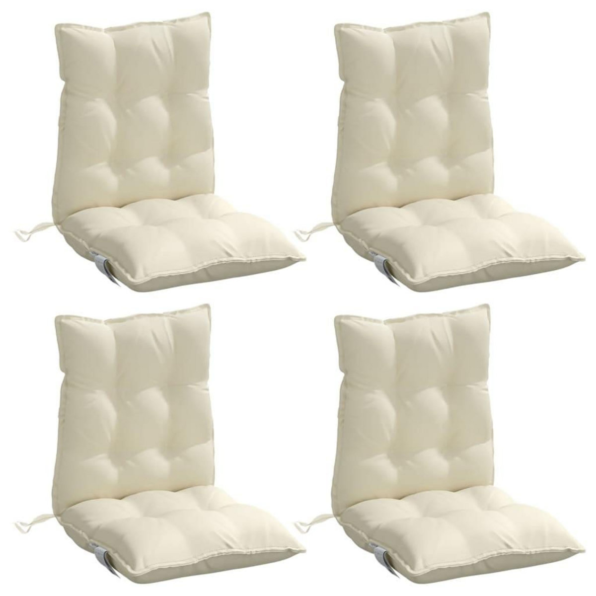 VIDAXL Coussins de chaise a dossier bas lot de 4 creme tissu oxford