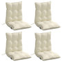 Voir la diapositive 3 : VIDAXL Coussins de chaise a dossier bas lot de 4 creme tissu oxford