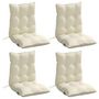Voir la diapositive 3 : VIDAXL Coussins de chaise a dossier bas lot de 4 creme tissu oxford