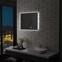 Voir la diapositive 1 : VIDAXL Miroir a LED et capteur tactile et affichage d'heure 80x60 cm