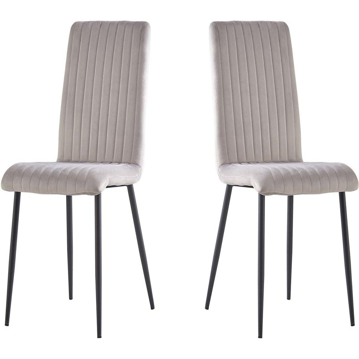 Habitat et Jardin Lot de 2 chaises en velours  Henley  - Gris clair