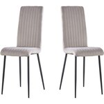 Habitat et Jardin Lot de 2 chaises en velours  Henley  - Gris clair