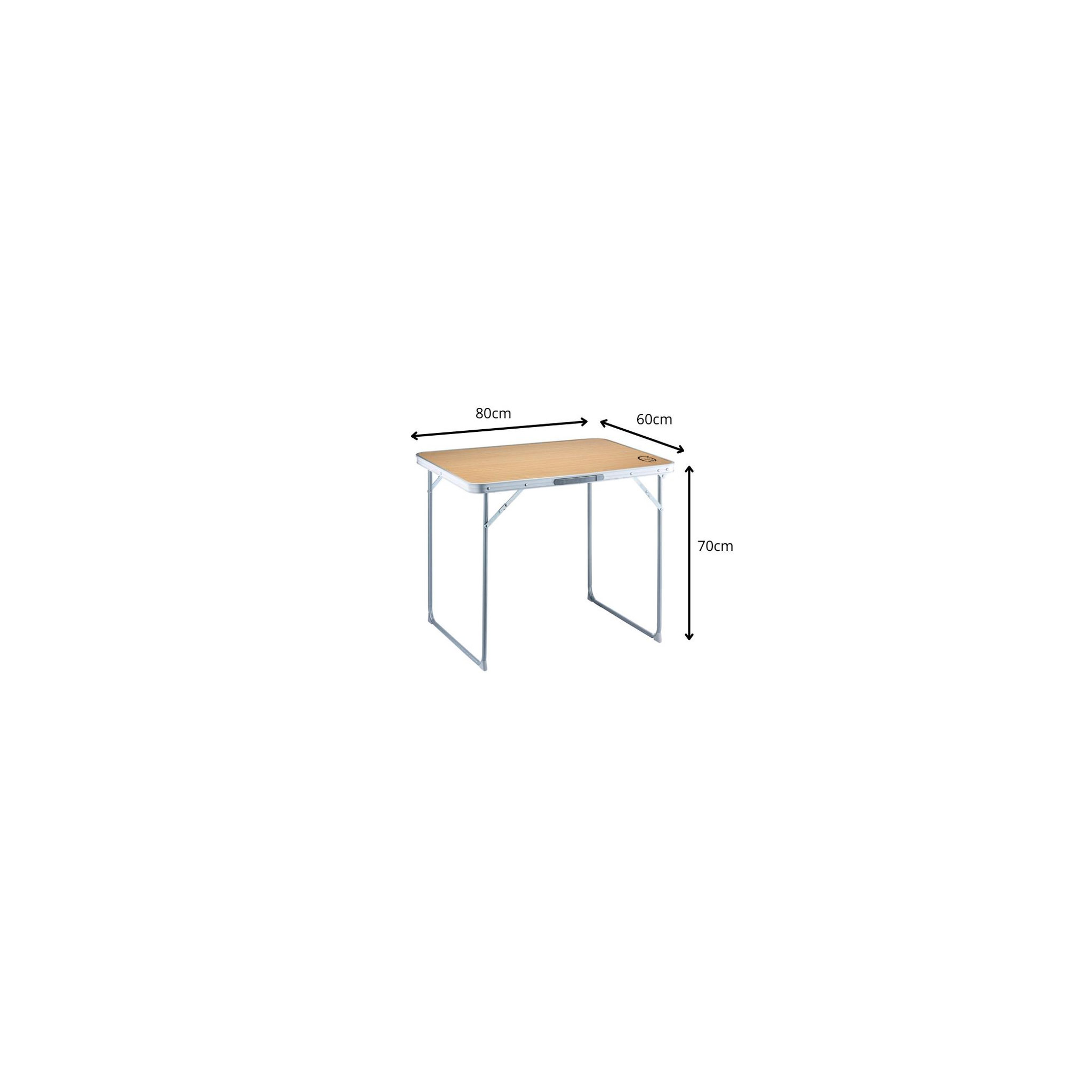 Voir la diapositive 2 : O'Camp Table de camping pliable 4 places - o'camp - forme valise - dimensions : 80 x 60 x 69 cm