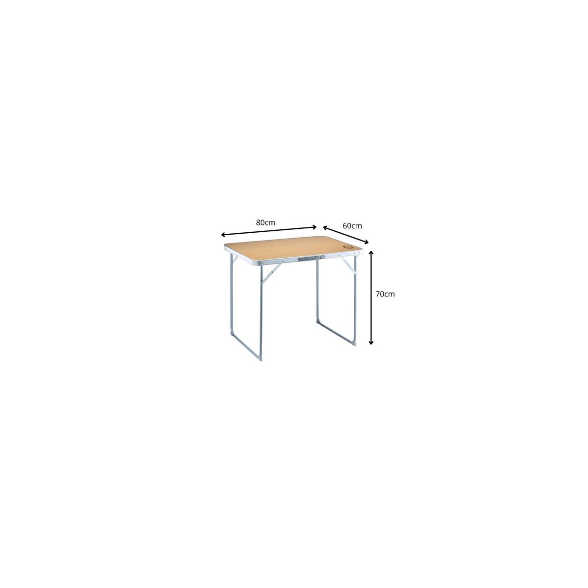 O'Camp Table de camping pliable 4 places - O'Camp - Forme valise - Dimensions : 80 x 70 x 60 cm