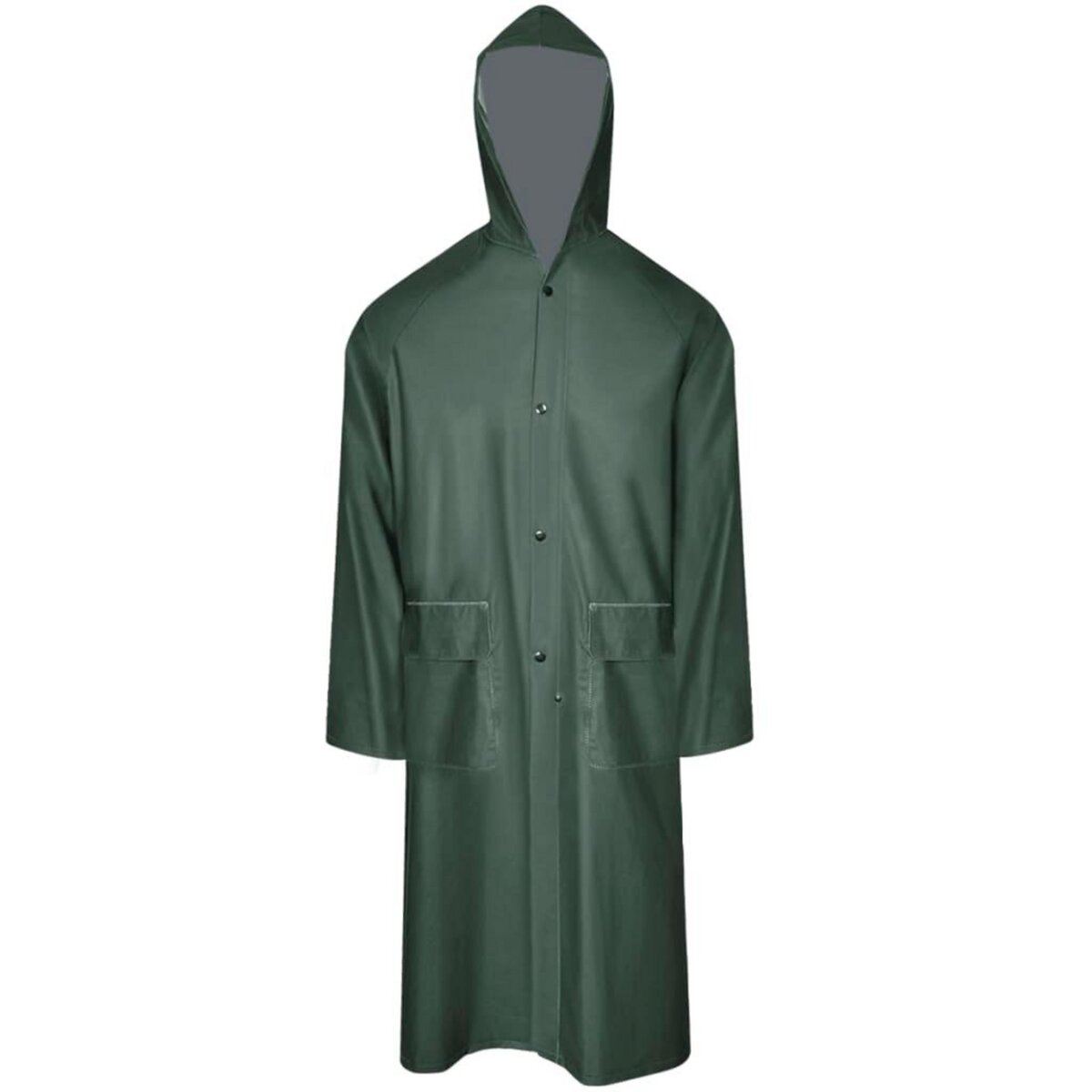 VIDAXL Manteau de pluie long impermeable resistant a capuche vert L