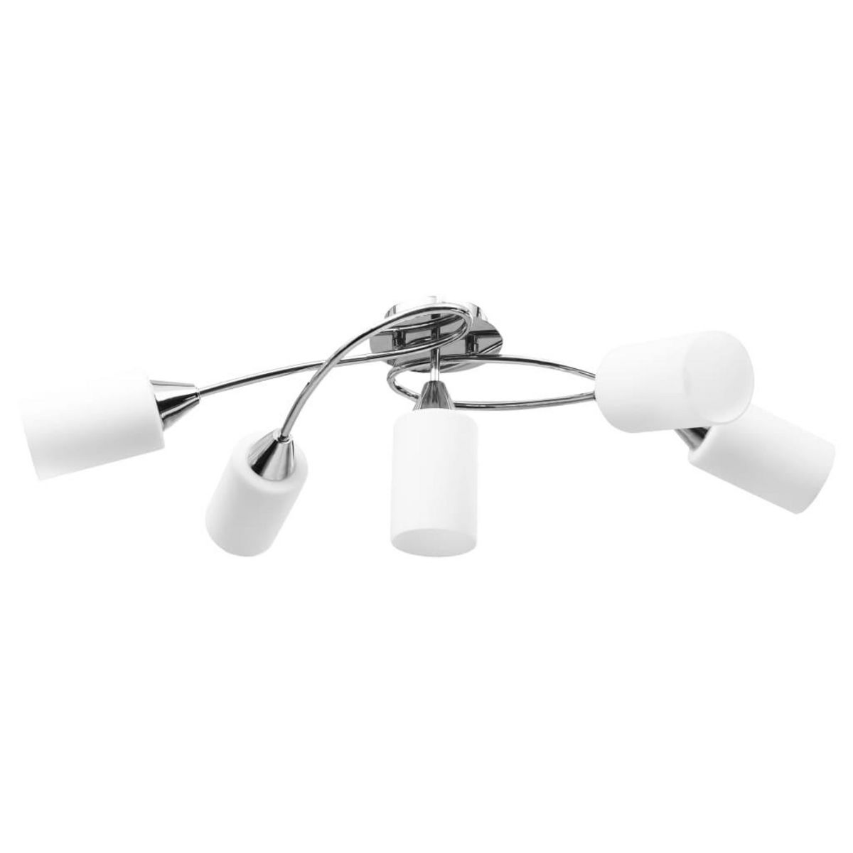 VIDAXL Plafonnier avec abat-jour en verre 5 ampoules E14 Blanc Cone