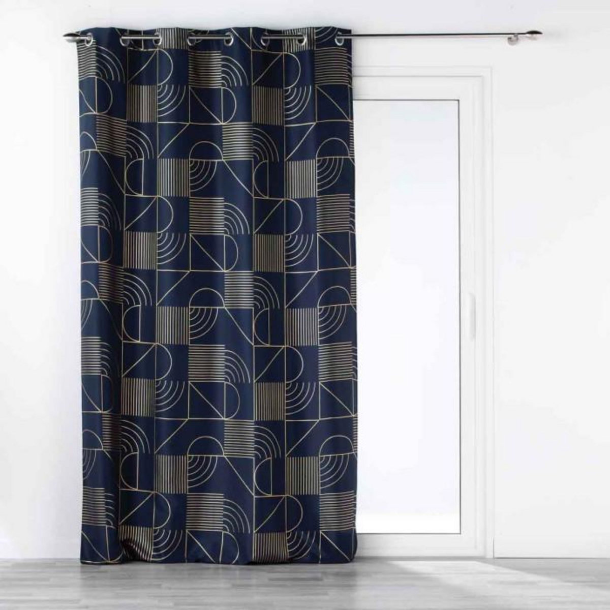 Paris Prix Rideau à Œillets Imprimé  Lineor  140x260cm Marine