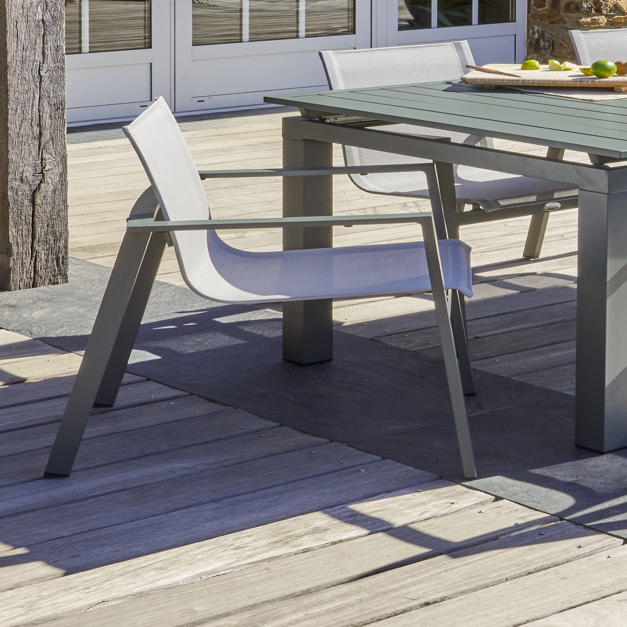 Voir la diapositive 2 : Salon de jardin - 8 places - Aluminium - Kaki - MIAMI