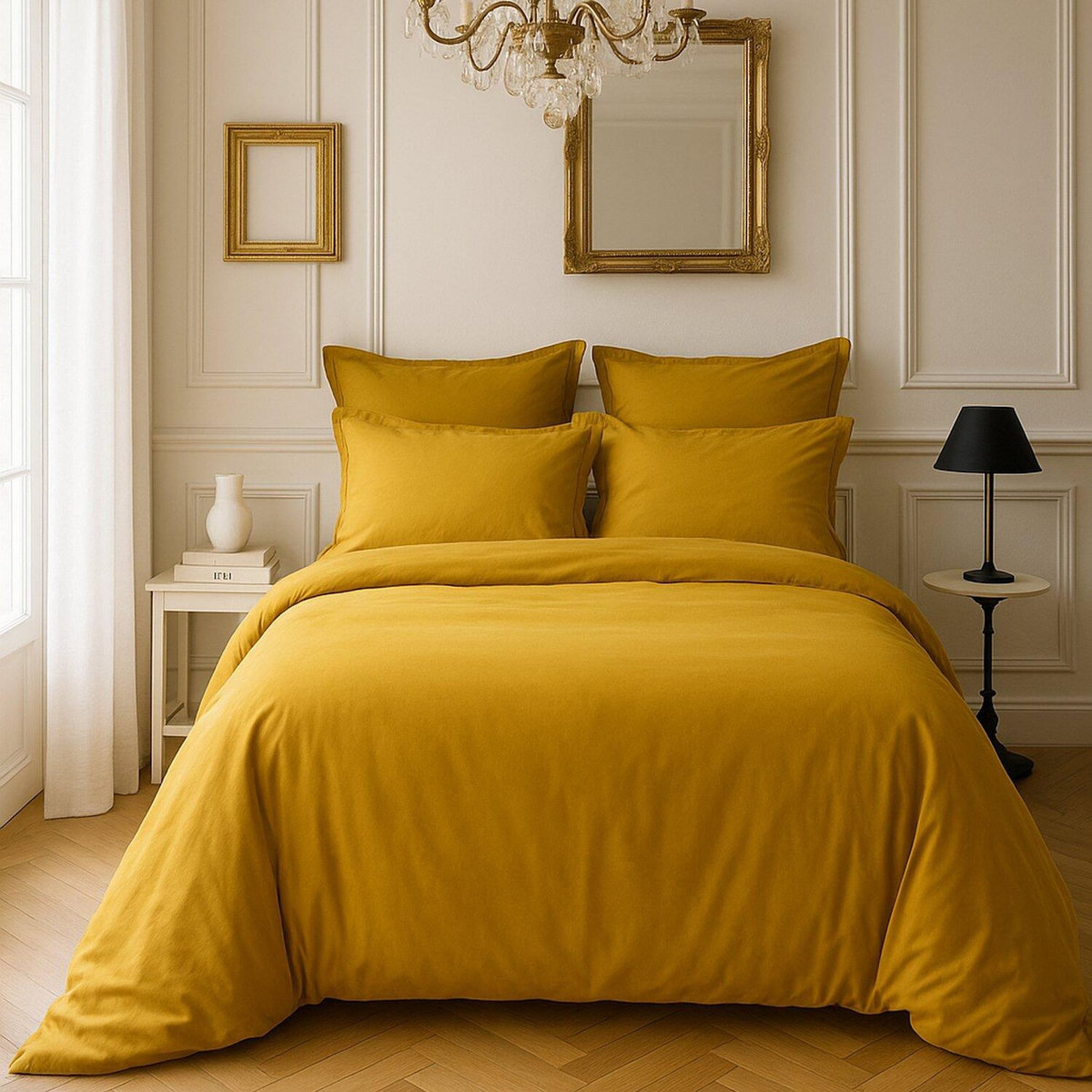 BATON ROUGE Housse de couette 100% satin de coton 105 fils uni