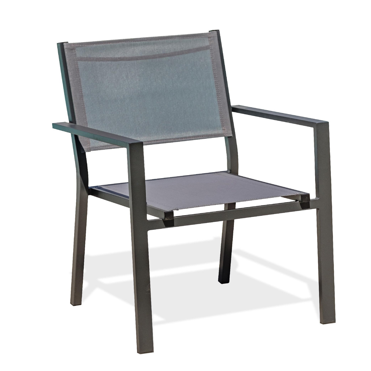 Dcb Garden Fauteuil de jardin empilable alu et toile plastifiée