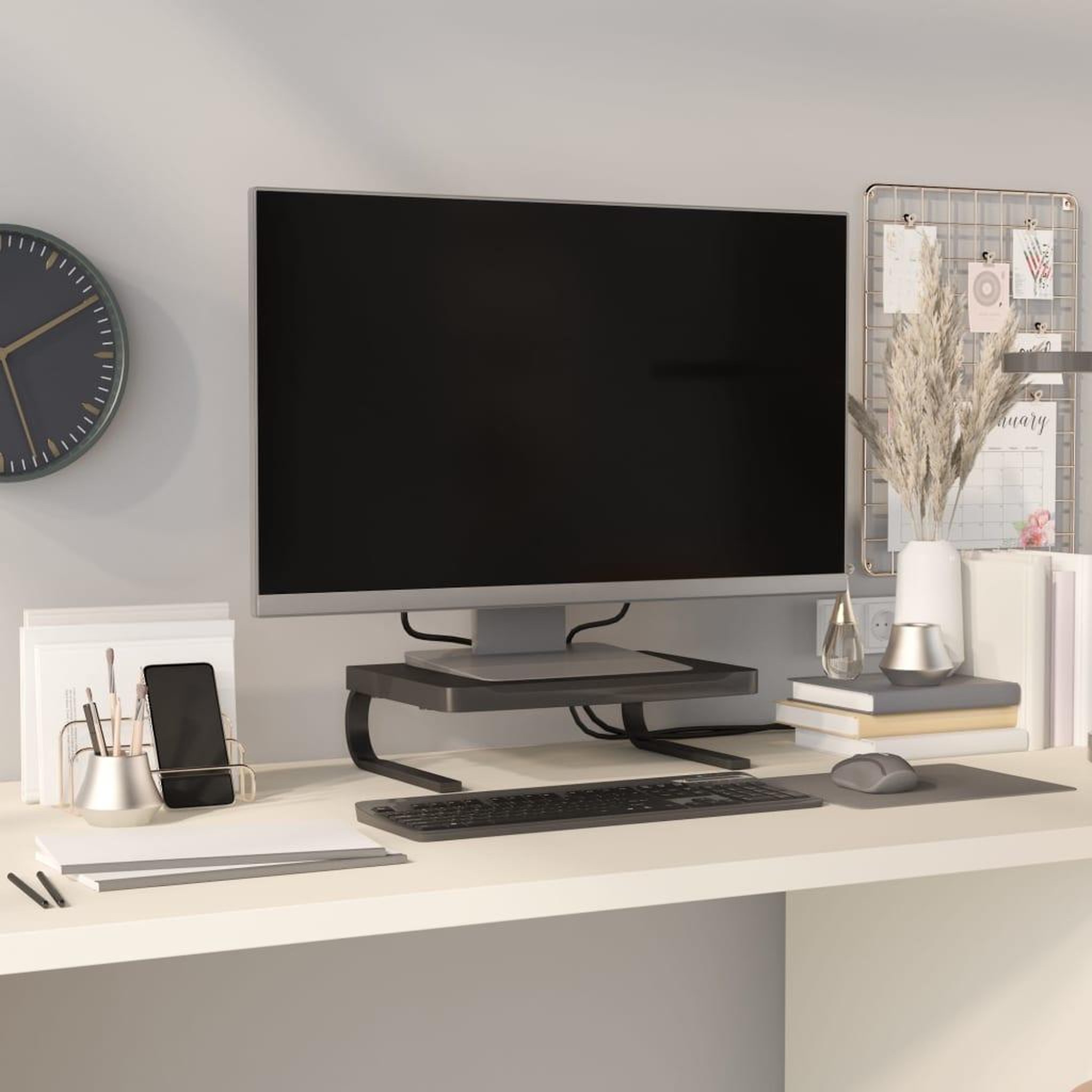 VIDAXL Support de moniteur Noir 37x28x11,5 cm