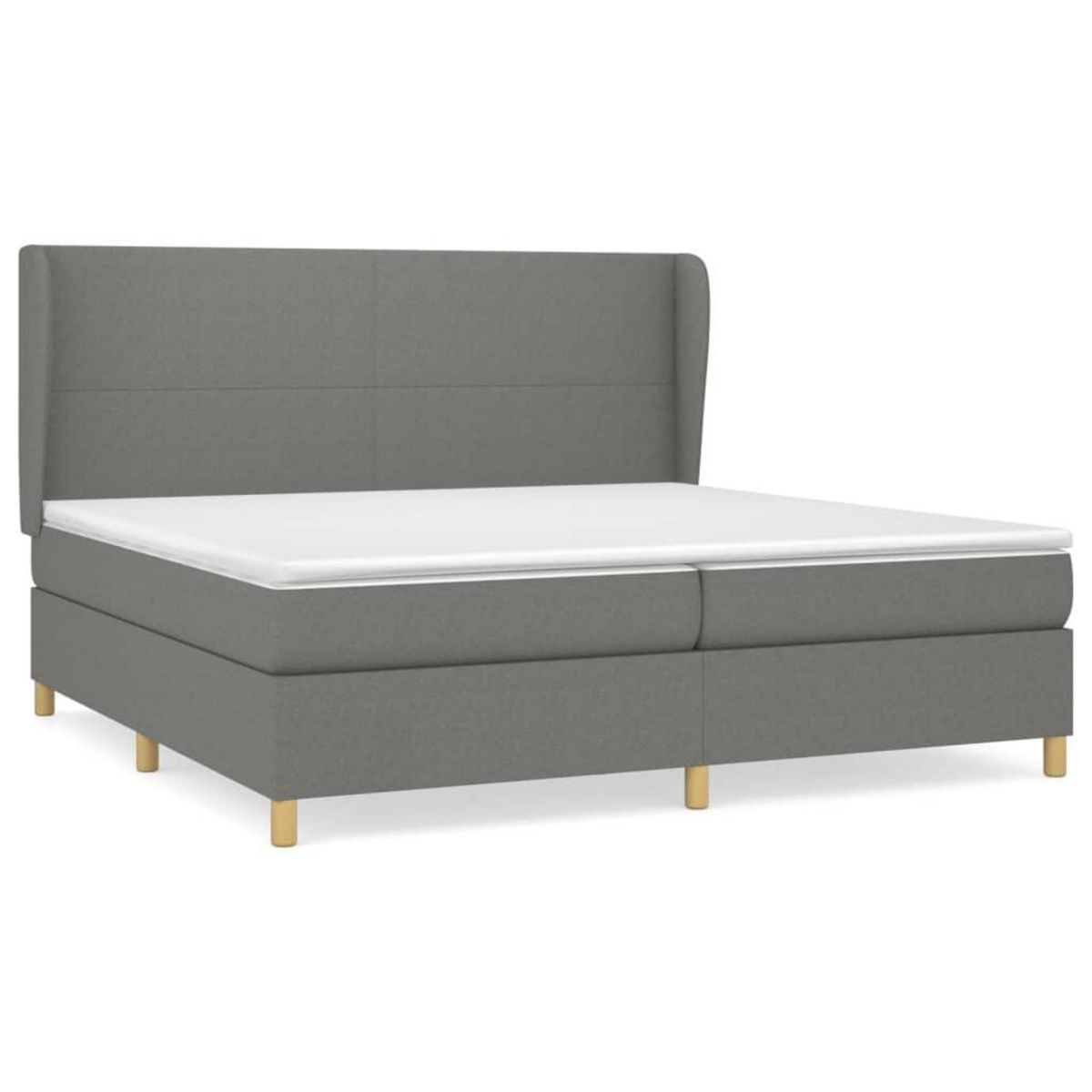 VIDAXL Sommier a lattes de lit avec matelas Gris fonce 200x200cm Tissu