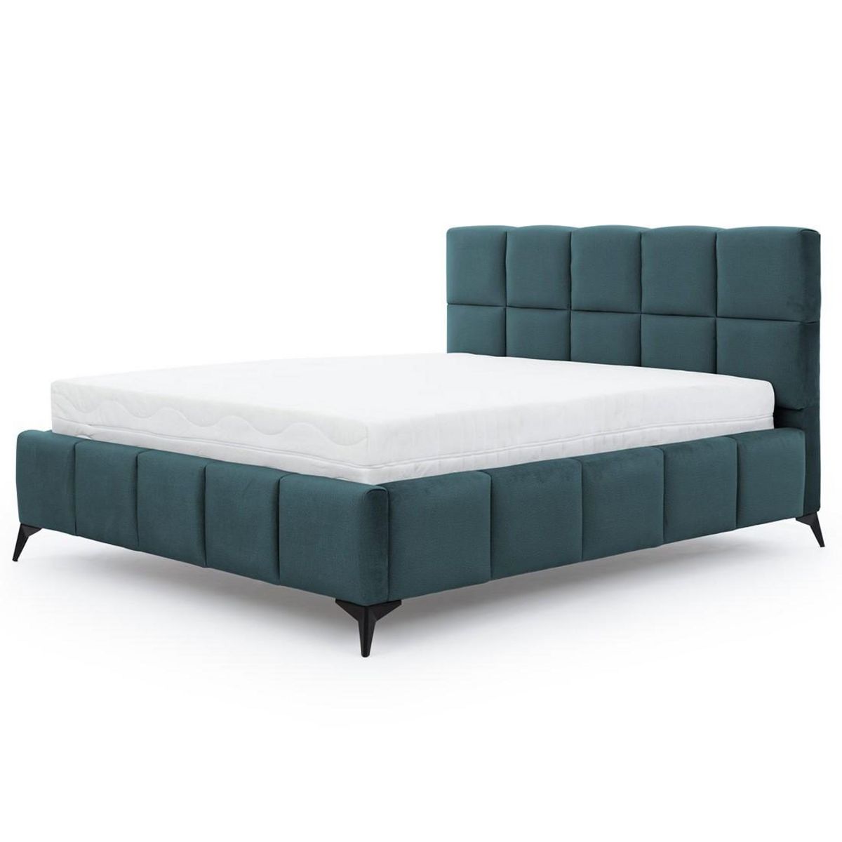 BEST MOBILIER Millie - lit coffre - 140x200 cm - sommier inclus - en velours