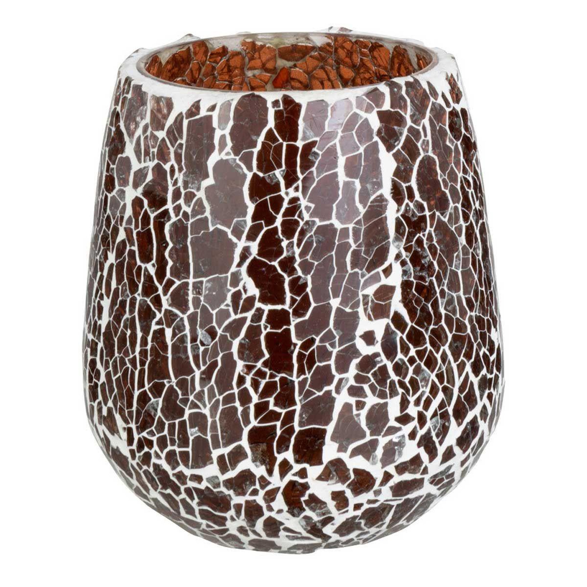 Voir la diapositive 1 : J-LINE Photophore en Verre  Ali  12cm Marron