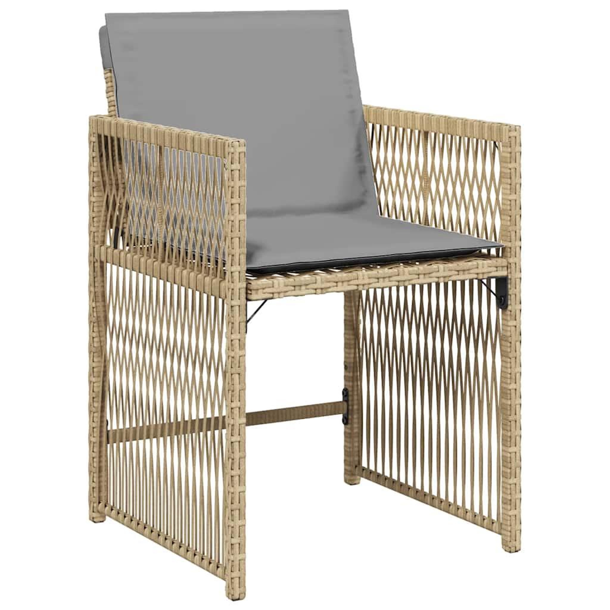 Voir la diapositive 4 : VIDAXL Chaises de jardin avec coussins lot de 4 melange beige
