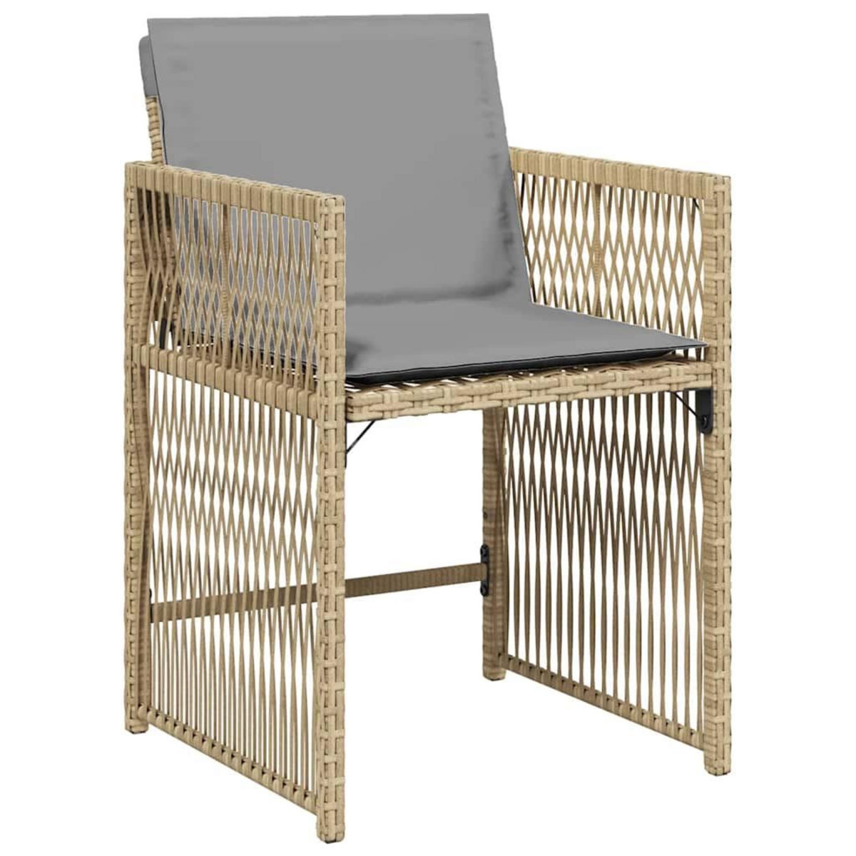 VIDAXL Chaises de jardin avec coussins lot de 4 melange beige
