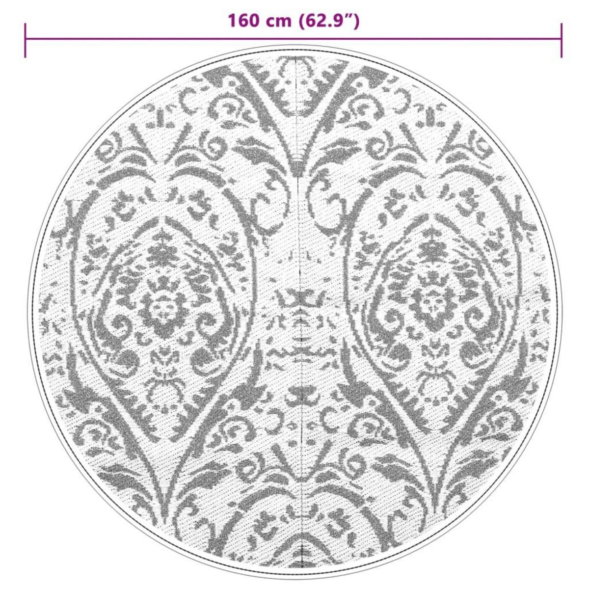 VIDAXL Tapis d'exterieur ARAKIL orange et blanc Ø160 cm PP