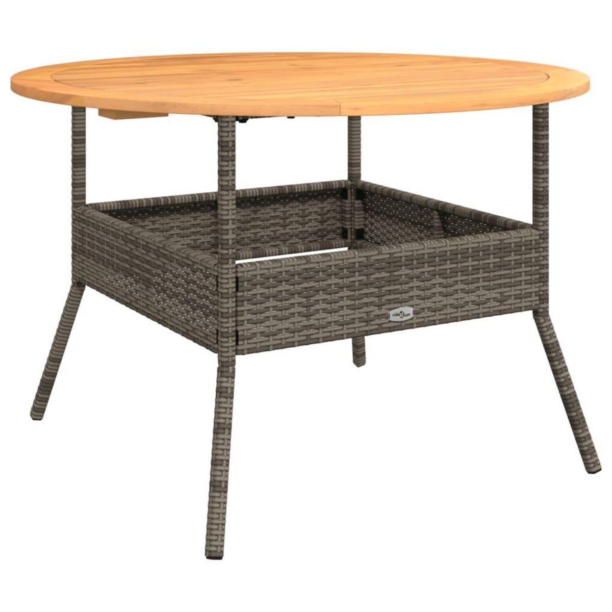 VIDAXL Table de jardin et dessus en bois d'acacia gris resine tressee