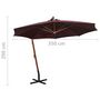 Voir la diapositive 6 : VIDAXL Parasol de jardin suspendu et mat rouge bordeaux bois de sapin