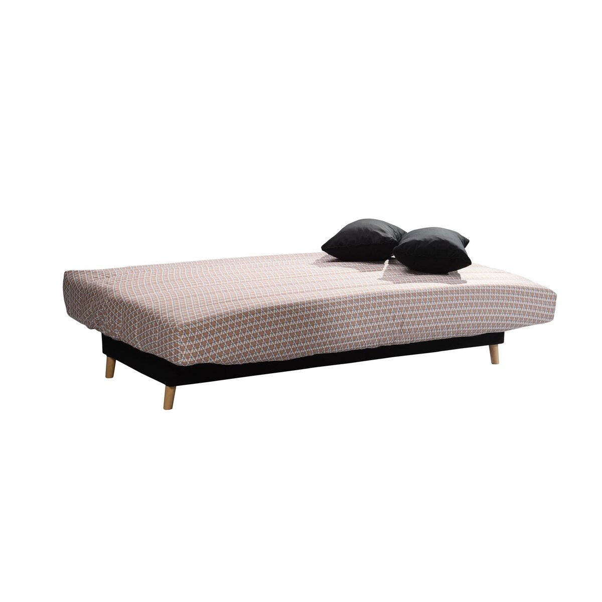 Banquette clic-clac MANAE, matelas 12cm, 25kg/m3 tissu motifs