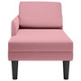 Voir la diapositive 4 : VIDAXL Fauteuil long avec coussin et accoudoir droit rose velours