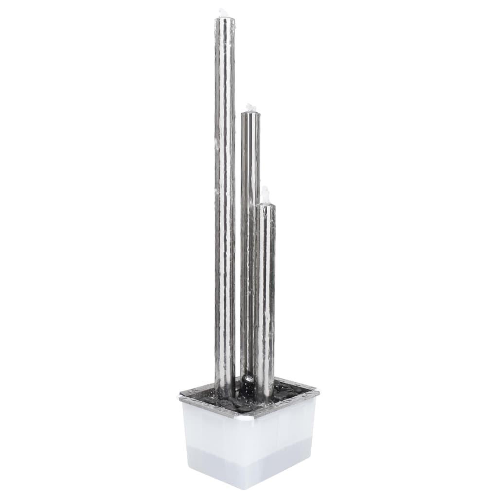 Voir la diapositive 4 : VIDAXL Fontaine de jardin Argente 48x34x153 cm Acier inoxydable