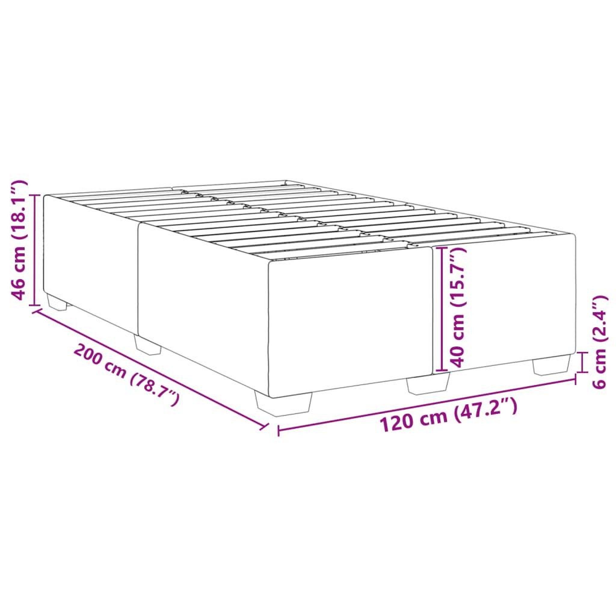 Voir la diapositive 6 : VIDAXL Cadre de lit sans matelas noir 120x200 cm tissu