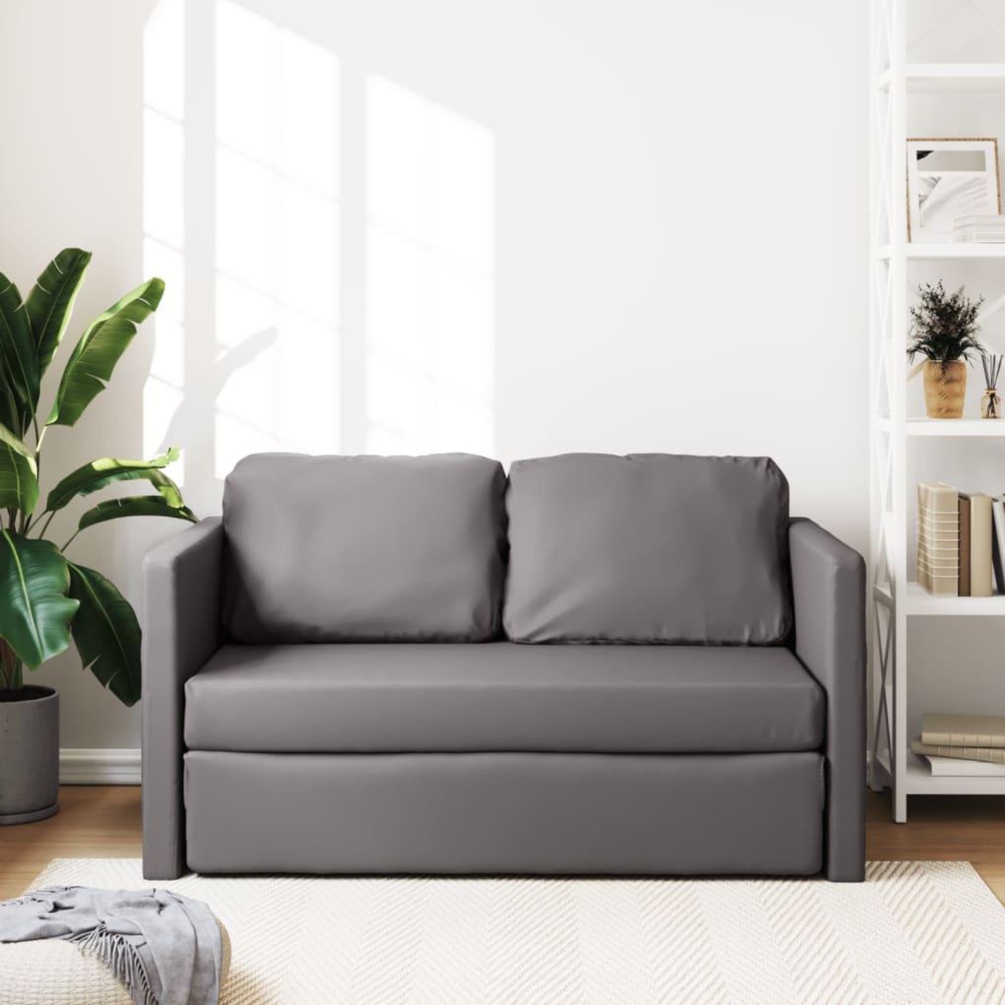 Voir la diapositive 3 : VIDAXL Canape-lit 2 en 1 gris 112x174x55 cm similicuir