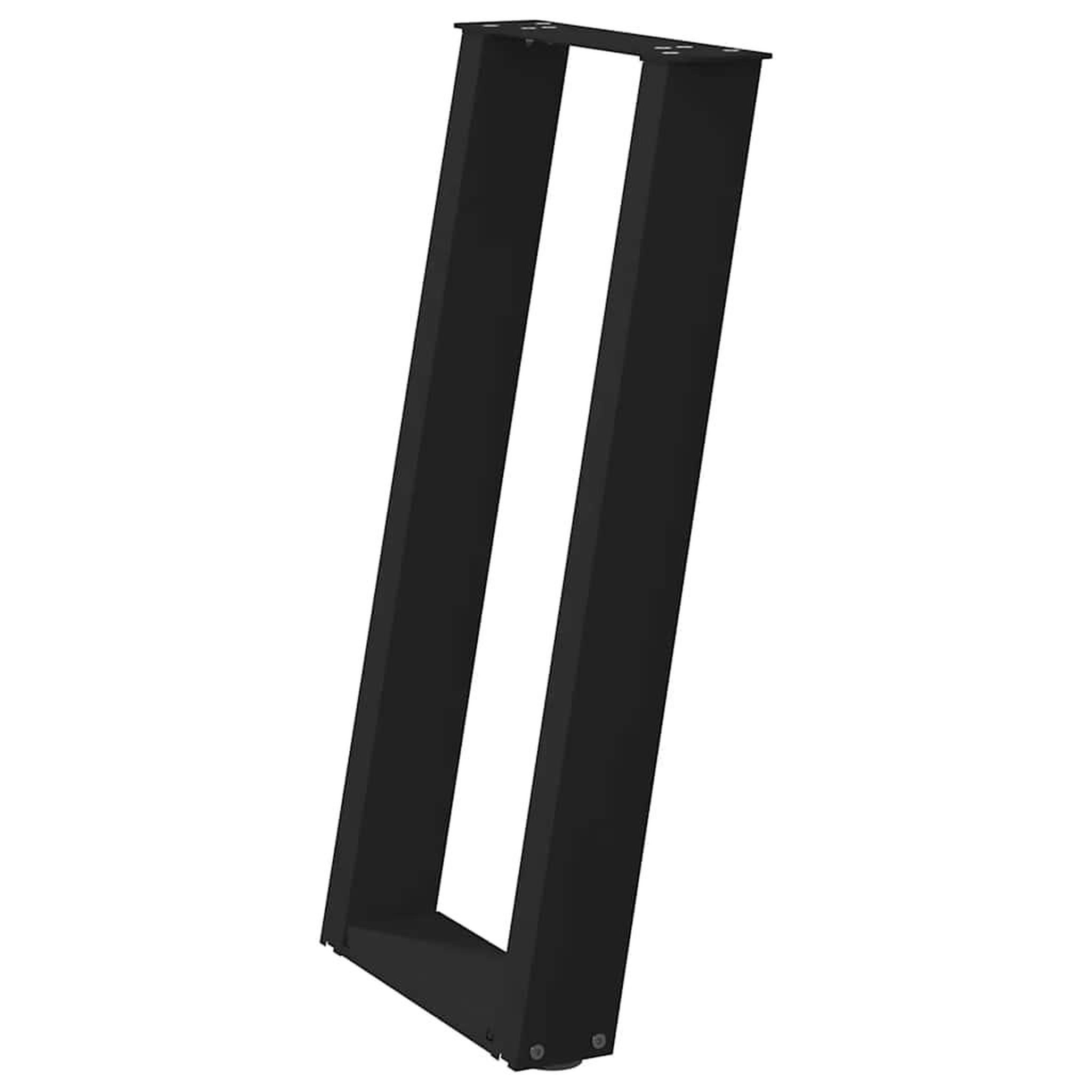 Voir la diapositive 4 : VIDAXL Pieds de table console forme de U 2 pcs noir 28x(72-73)cm acier