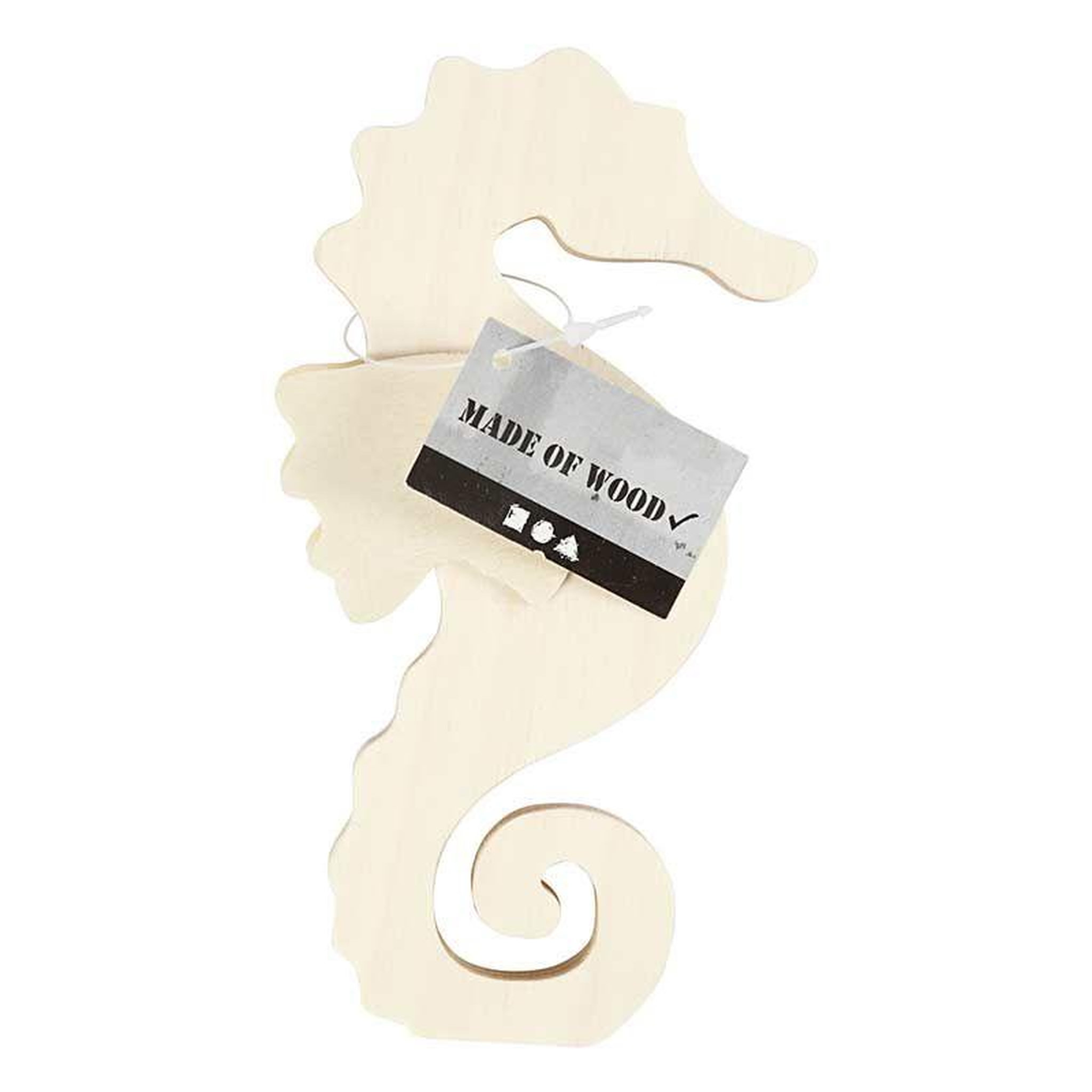 Voir la diapositive 1 : CREATIV COMPANY Hippocampe en bois à décorer 16 x 8,5 cm