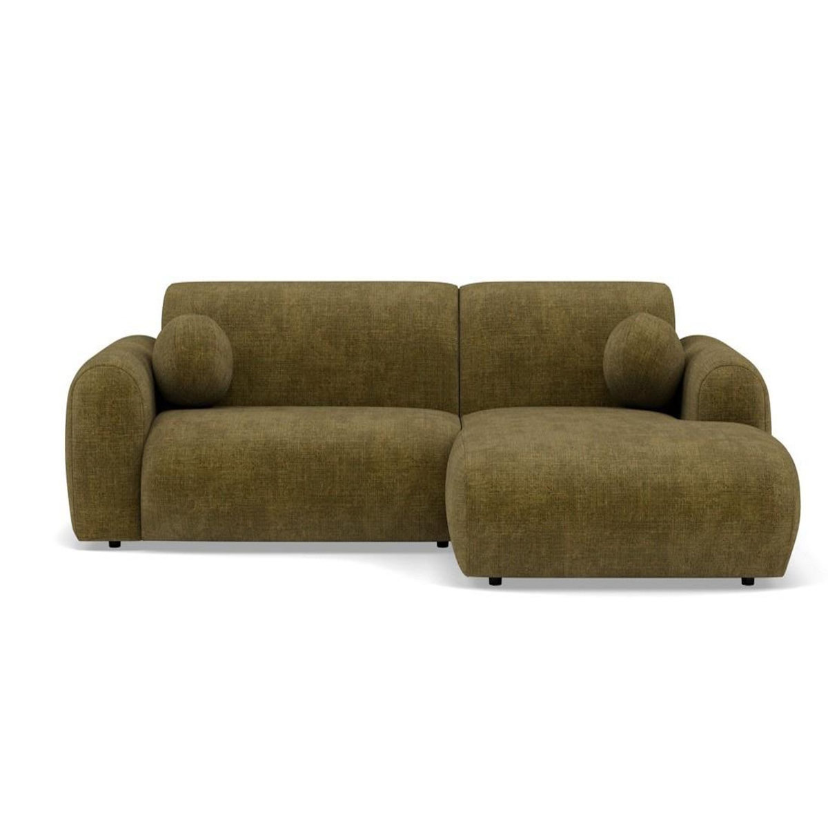 LISA DESIGN Louise - canapé d'angle droit 4 places en velours texturé