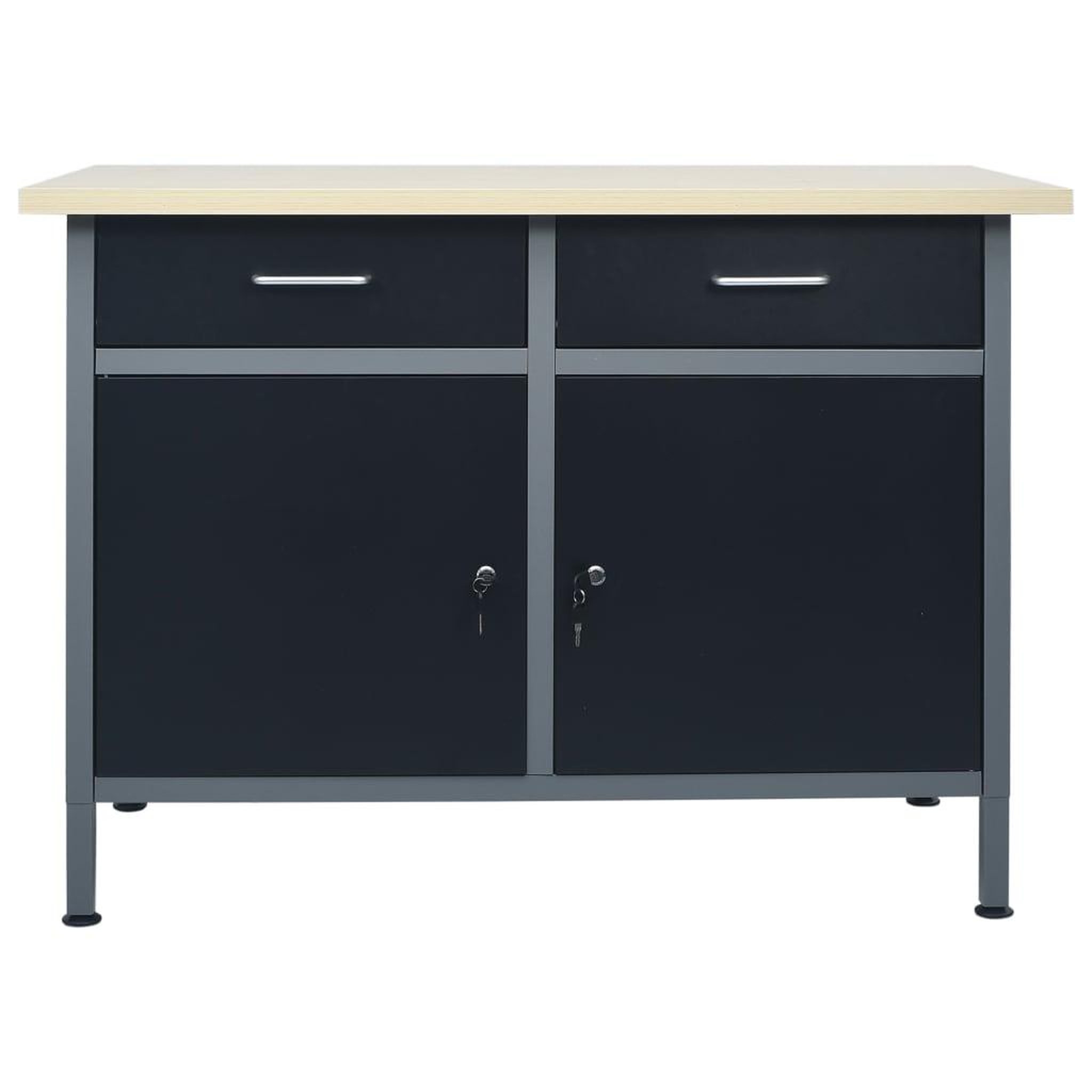 Voir la diapositive 2 : VIDAXL Etabli Noir 120x60x85 cm Acier