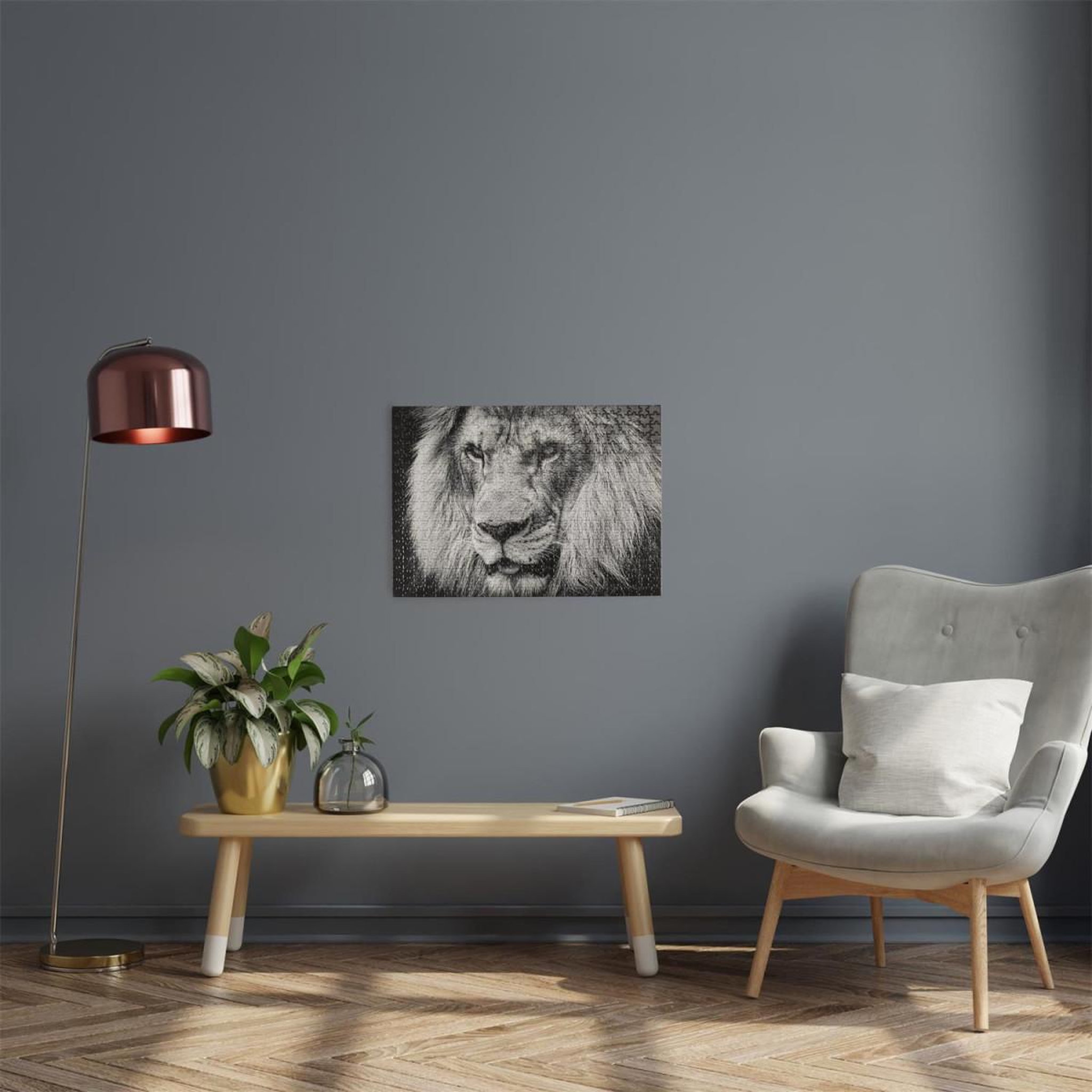 Voir la diapositive 2 : MISTER GADGET Puzzle lion  500 pièces  35x48cm noir & blanc