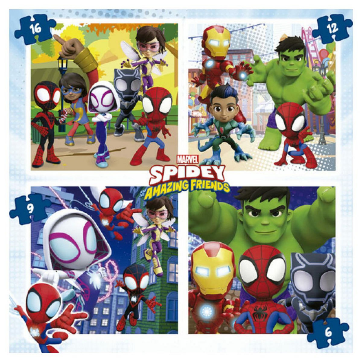 EDUCA Puzzles malette progressif spidey  6-9-12-16 pieces
