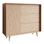Voir la diapositive 1 : BEST MOBILIER Diego - buffet - effet bois - 3 tiroirs et 1 porte - 120 cm