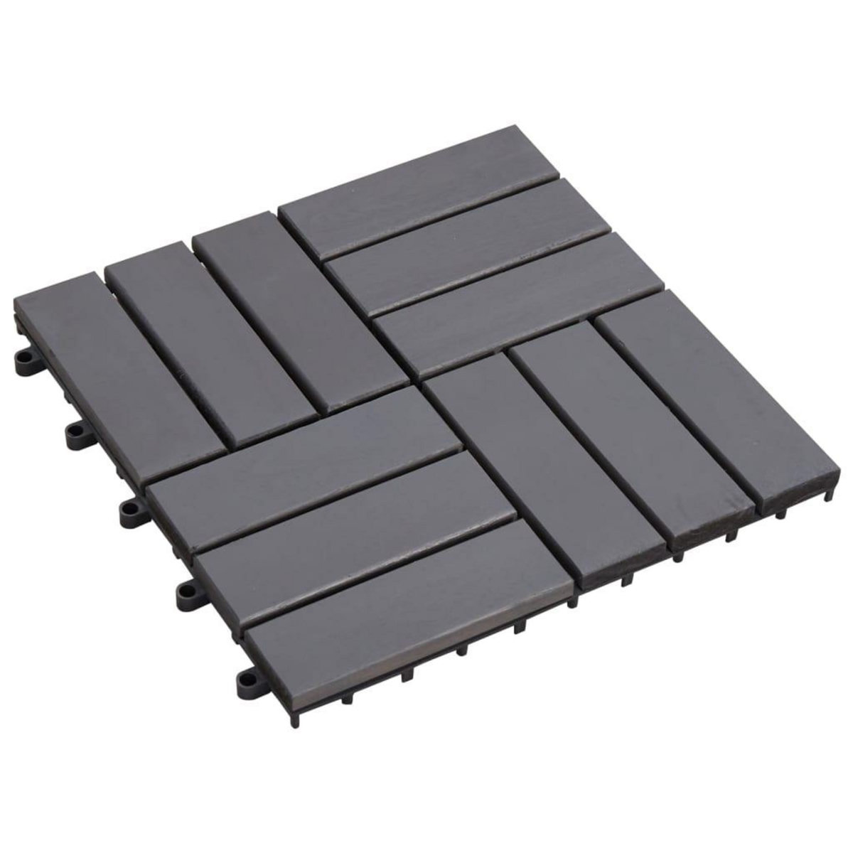 VIDAXL Carreaux de terrasse 10pcs Delavage gris 30x30 cm Acacia solide