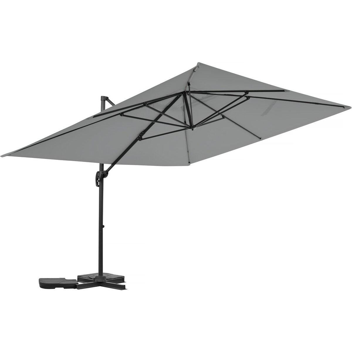 Habitat et Jardin Parasol jardin déporté en aluminium  Sky 4  - 3 x 4 m - Gris