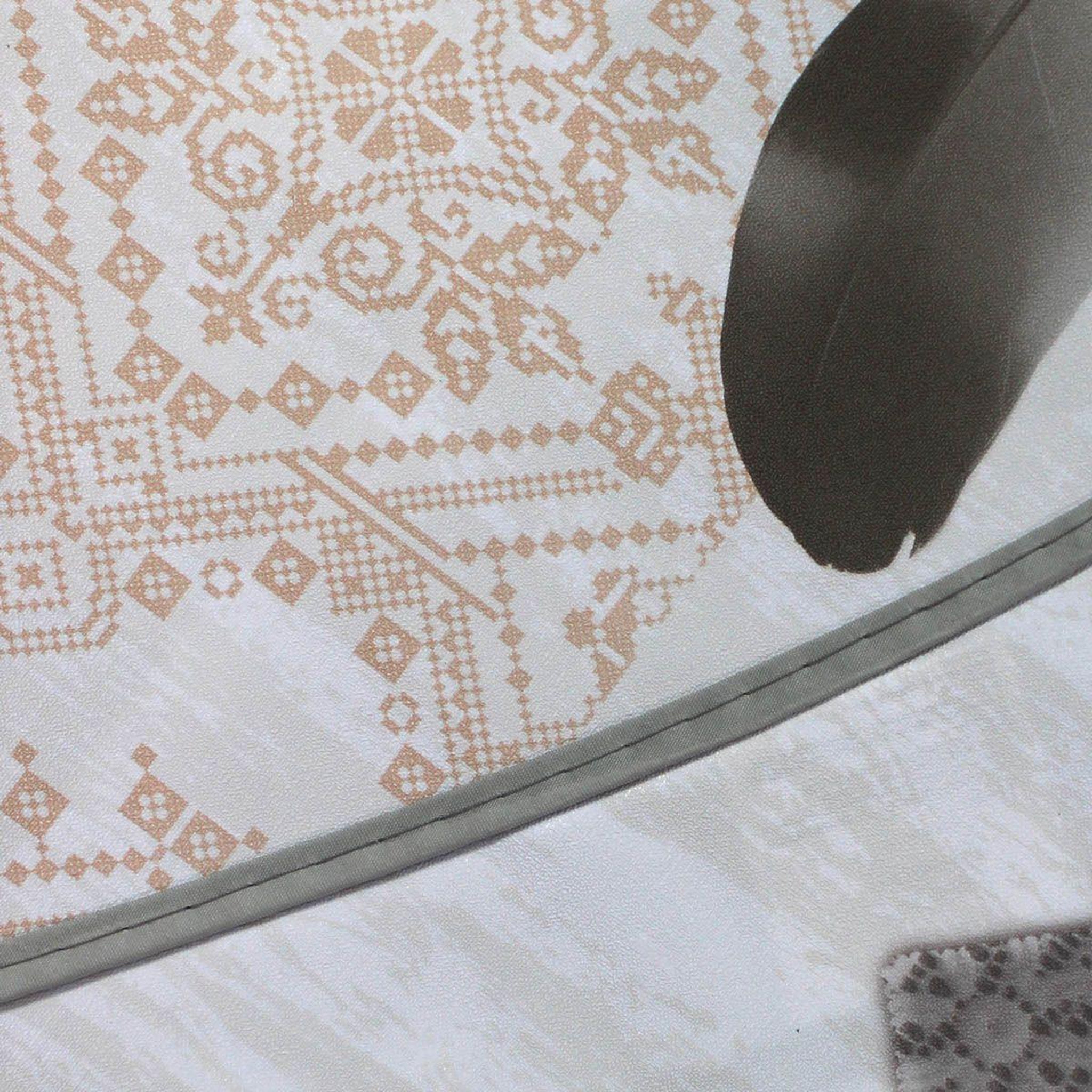 Voir la diapositive 3 : Douceur d'Intérieur Nappe ronde imprimé  delicia  160cm taupe