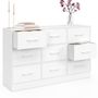 Voir la diapositive 4 : ID MARKET Commode 9 tiroirs en tissu UPPAH 113 cm meuble de rangement bois blanc