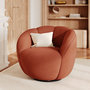 Voir la diapositive 2 : MAISON PAVANE Fauteuil pivotant en velours rouge brique-Ysé