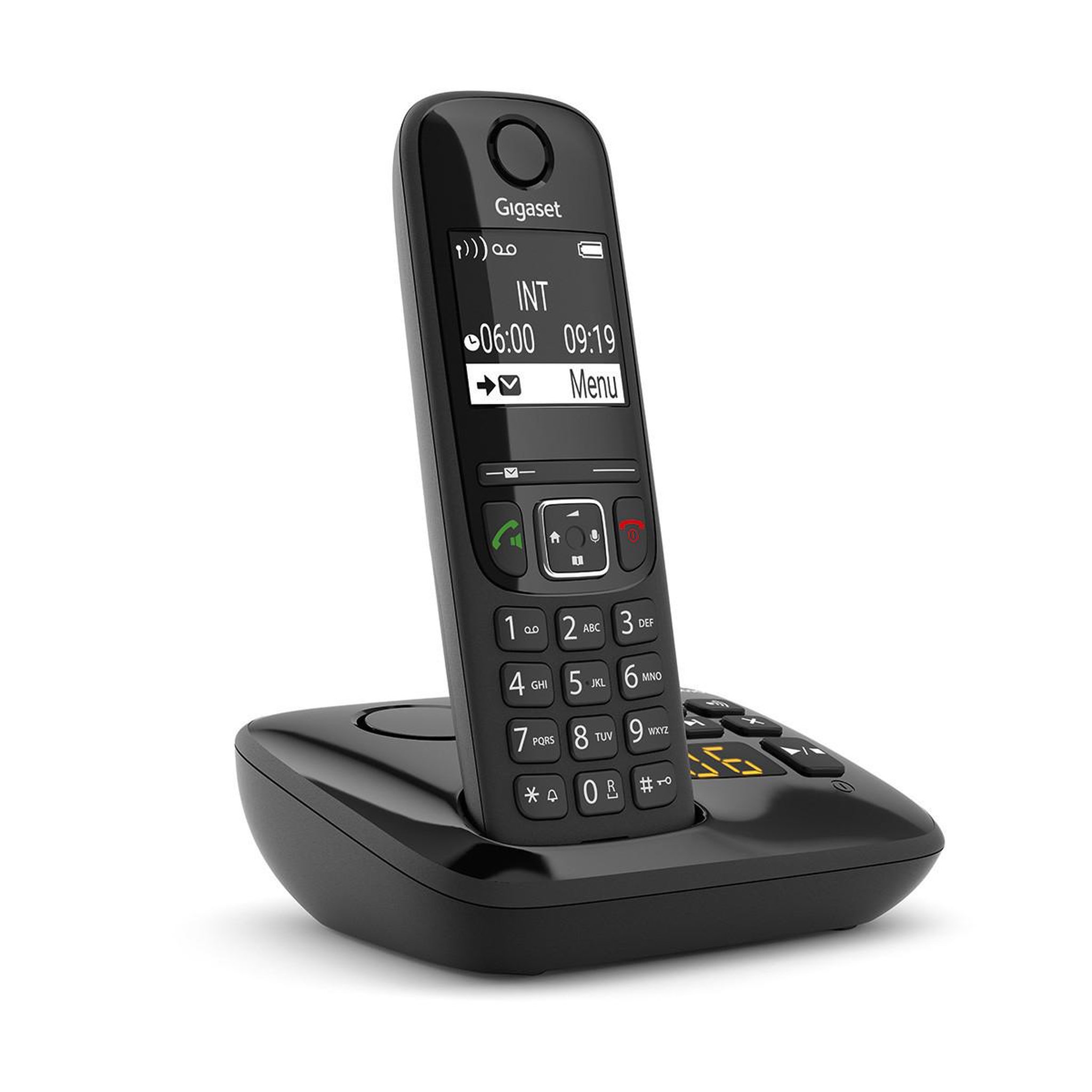 Voir la diapositive 2 : GIGASET TÉLÉPHONE SANS FIL GIGASET AS690A RÉPONDEUR MAINS LIBRES NOIR